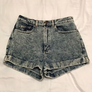 american apparel high waisted denim shorts